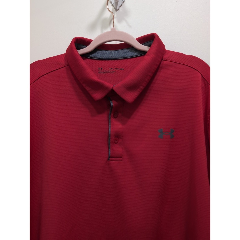 Under Armour Men's 2XL Red Loose Polo Preppy Athletic Golf - Picture 2 of 8